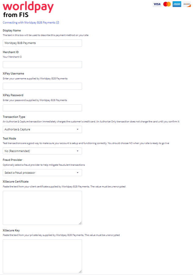 Connecting with Worldpay B2B Payments